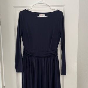 Boden knit pleated midi dress navy size 6